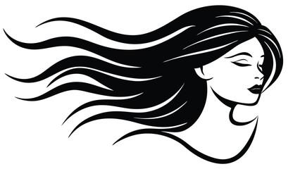 Woman’s Face with Hair Blowing in the Wind