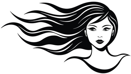 Woman’s Face with Hair Blowing in the Wind