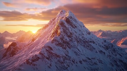 Triglav mountain peak at sunrise 16k resolution.