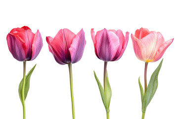 spring flowers tulips isolated on white background