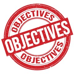 OBJECTIVES text written on red round stamp sign