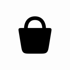 solid shopping bag icon sign vector