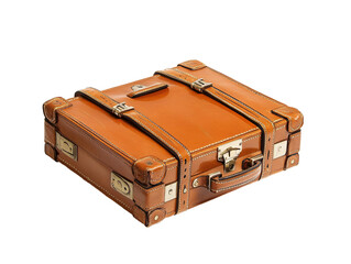 a brown suitcase with straps