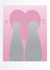 Couple photo cartoon illustration