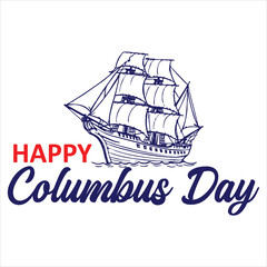 Happy Columbus day banner design