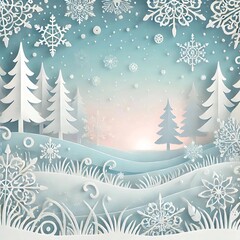 Snowy Winter Landscape with Frosty Details