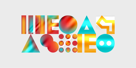 Triangles, circles, squares, rectangles design. Vector Illustration For Wallpaper, Banner, Background, Card, Book Illustration, landing page