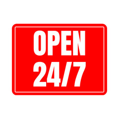 Open 24/7 sign