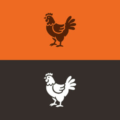 simple chicken animal farm poultry logo vector illustration template design