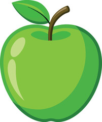 green apple with leaf