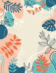 Spring background with beautiful. Colorful background with tropical plants.