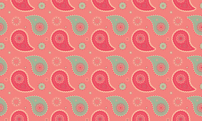 Tile clothes nature decor. Persian paisley, idea spa. Flowing curtain and embellishment foliage.