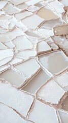 Salt Flats Aerial View: Geometric Patterns of White and Beige in a Salt Pan