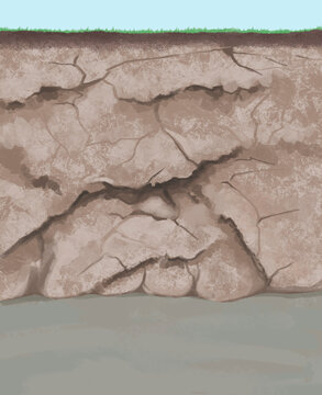 Alpine permafrost soil profile, illustration
