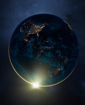 Artwork Depicting Earth at Night