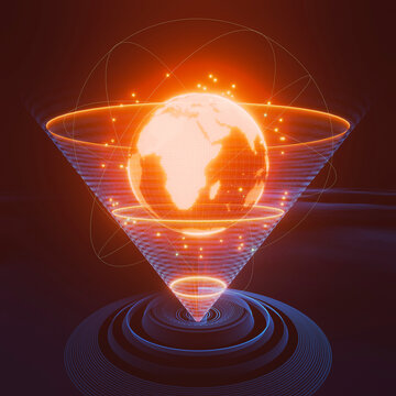 Artwork of Earth as a Hologram