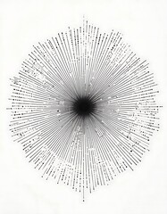 Obraz premium Minimalist abstract starburst patterns using dotted lines