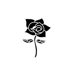 Obraz premium rose silhouette icon
