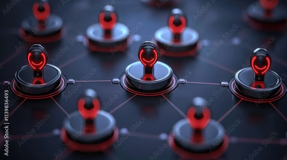 Aufkleber network simulation digital environment 3d graphics technology concept futuristic viewpoint