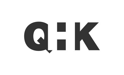 QHK logo design. Initial letter Q H K bold font style for tech startups, consulting, corporate branding. Creative company name, headlines typography identity, trendy logotype.