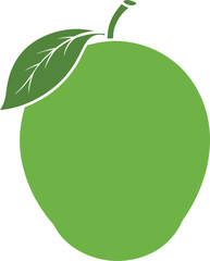 green apple with leaf