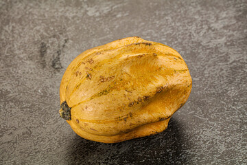 Decorative yelow pampkin seasonal vegetables