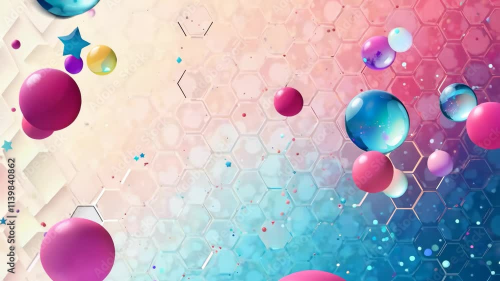 Aufkleber A colorful background with many different colored spheres. The spheres are scattered throughout the background and are of various sizes. 