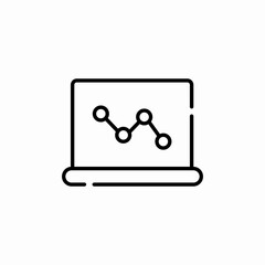 laptop web analytics icon sign vector