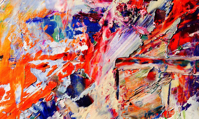 Abstract art background . Hand painting artwork on canvas .