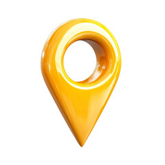 3D icon of a yellow location pin
