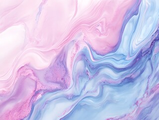 Obraz premium Fluid abstract art background of a blend of pink, purple and blue hues, creating a marbled and swirling effect. 