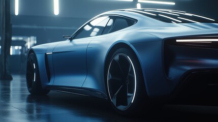 Modern cars elegantly arranged in an industrial showroom, showcasing sleek designs and advanced technology, embodying innovation and automotive excellence.