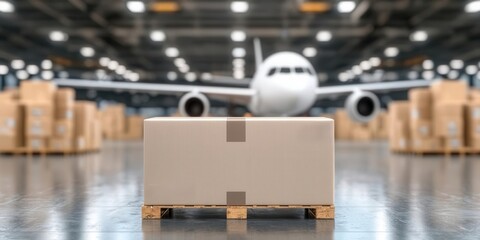 Obraz premium Airborne delivery in logistics setup, aerial + logistic + airborne delivery, ,