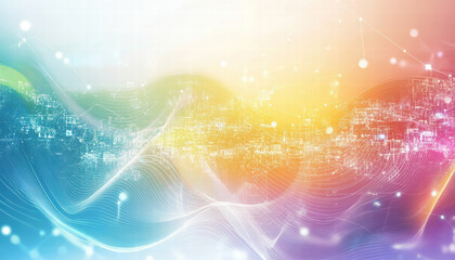 Fototapeta premium Abstract Colorful Network Data Wave Background