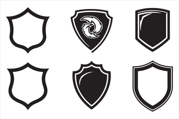 Black Shield Vector Silhouette Design 