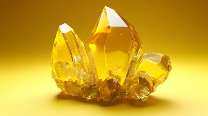 Yellow crystal texture with fractured glass