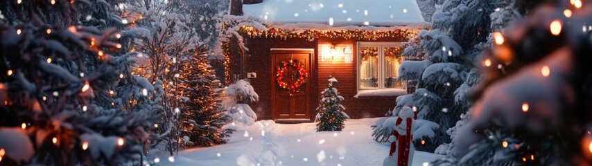 Dynamic Christmas Decorations in a Cozy Winter Scene