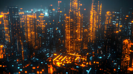 Cyberpunk Cityscape 3D Illustration