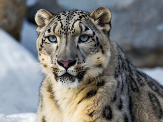 Obraz premium snow leopard in winter