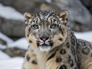 Fototapeta premium portrait of a snow leopard