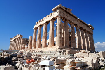 Tempel Parthenon auf der Akropolis in Athen, Griechenland, Europa, Antike, Architektur, alt,...