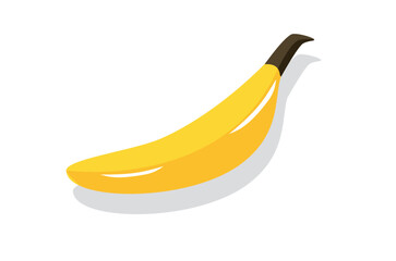 Banana fruit illustration. Single banana. Cartoon of fruit. Fresh fruit. Agriculture product. Organic food. 
