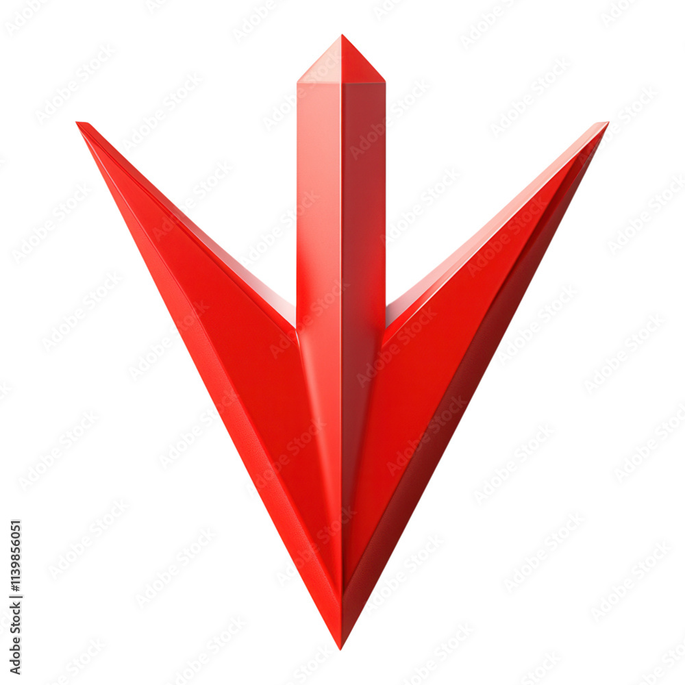 Poster Dynamic red arrow symbol digital art modern design minimalistic background graphic representation visual identity