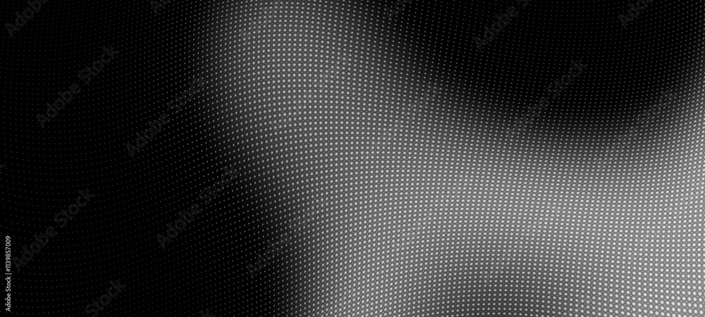 Poster Abstract digital wave of particles. Futuristic point wave. Technology background