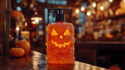 Halloween Jack-o'-Lantern Soap Dispenser Illustration