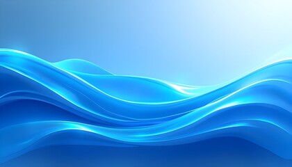 Fototapeta premium Blue soft and elegant waves background design for wallpaper banner poster