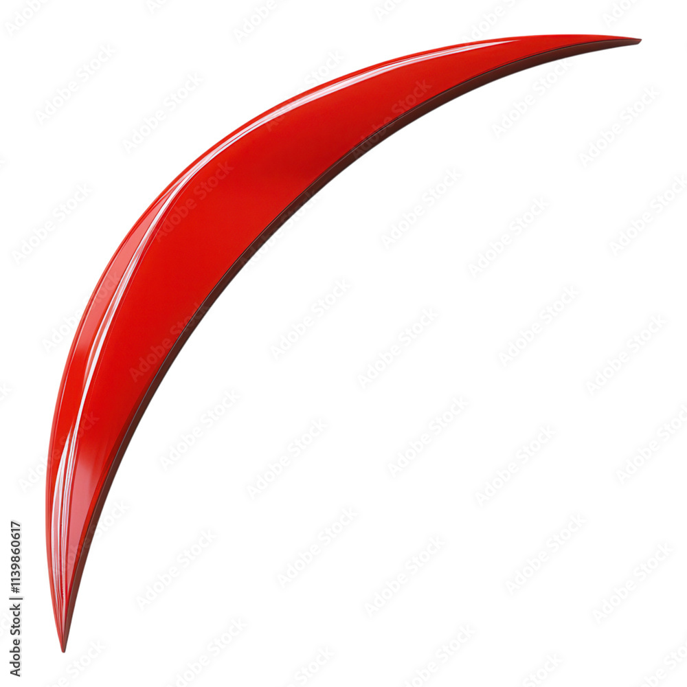Poster dynamic red curved object abstract art installation contemporary gallery minimalist design artistic 