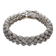 Obraz premium Exquisite diamond bracelet showcase luxury jewelry display elegant setting close-up perspective glamorous design