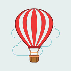 Naklejka premium an illustration of a hot air balloon in the sky