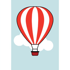 Naklejka premium an illustration of a hot air balloon in the sky